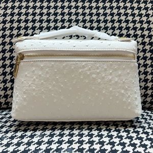 Blogger favorite L19 inspired Pouch Clutch Purse Ostrich Cow Leather